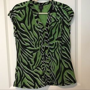 Worthington V-neck Blouse with Cap Sleeves